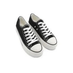 Zapatilla Cv Plataforma Negra