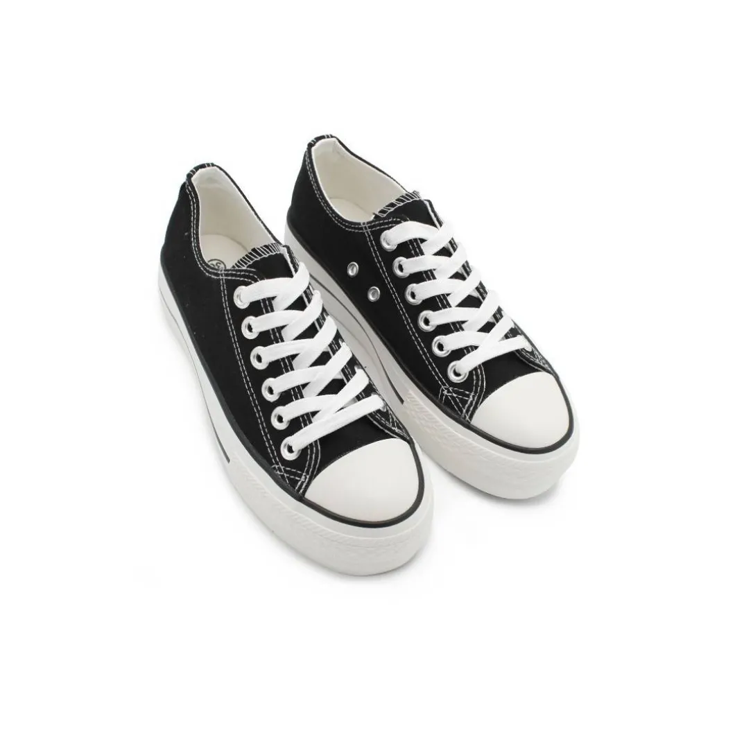 Zapatilla Cv Plataforma Negra