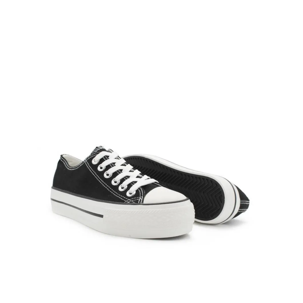 Zapatilla Cv Plataforma Negra