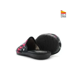 Zapatilla de casa biker negra