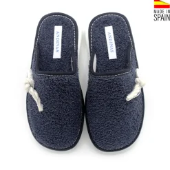 Zapatilla de casa comunión nudo azul marino