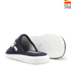 Zapatilla de casa comunión nudo azul marino