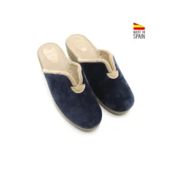 Zapatilla de casa cuña marino destalonada