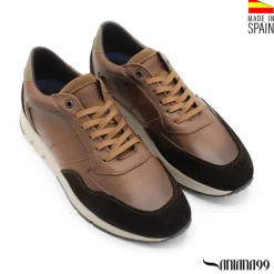 Zapatilla de piel cuero