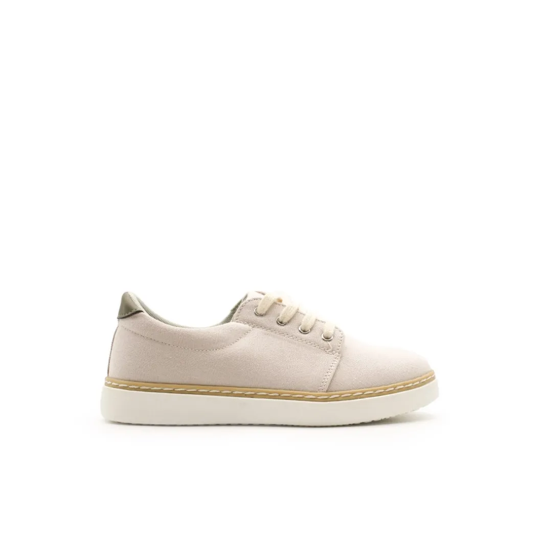 Zapatilla de vestir lona beige