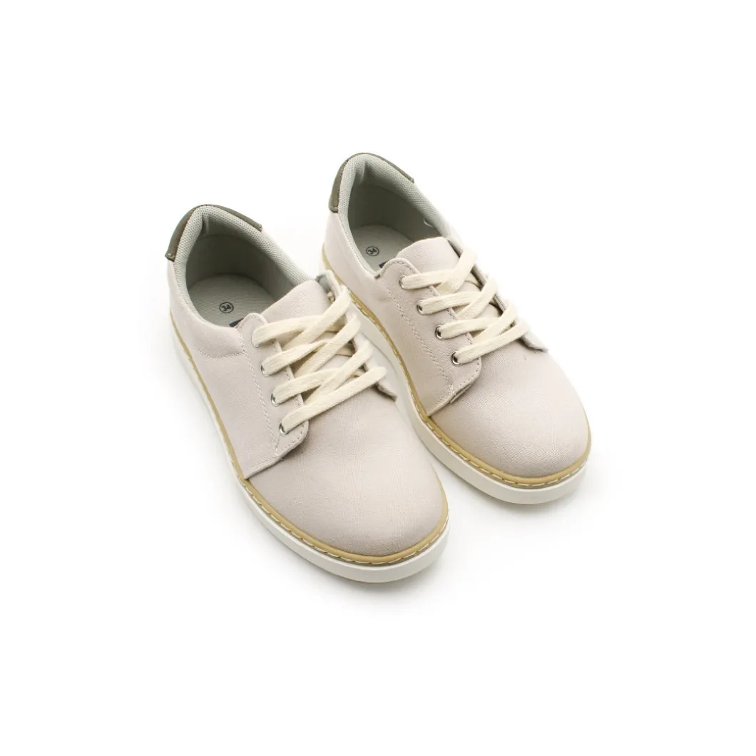 Zapatilla de vestir lona beige