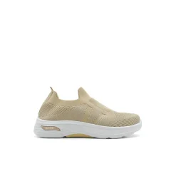 Zapatilla elástica en beige