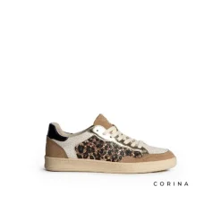 Zapatilla leopardo glitter oro