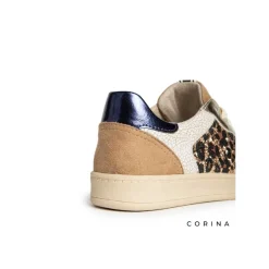 Zapatilla leopardo glitter oro