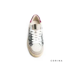 Zapatilla leopardo glitter plata