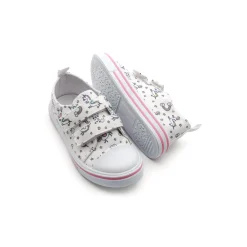 Zapatilla lona unicornios blanca