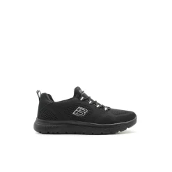 Zapatilla negra memory de cordón elástico