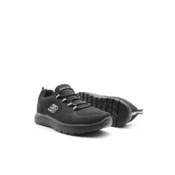 Zapatilla negra memory de cordón elástico