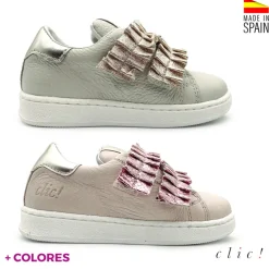 Zapatilla niña con 2V volantes CLIC!