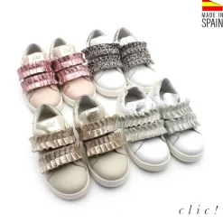 Zapatilla niña con 2V volantes CLIC!