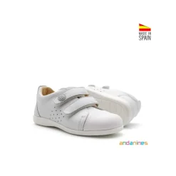 Zapatilla piel blanca Andanines