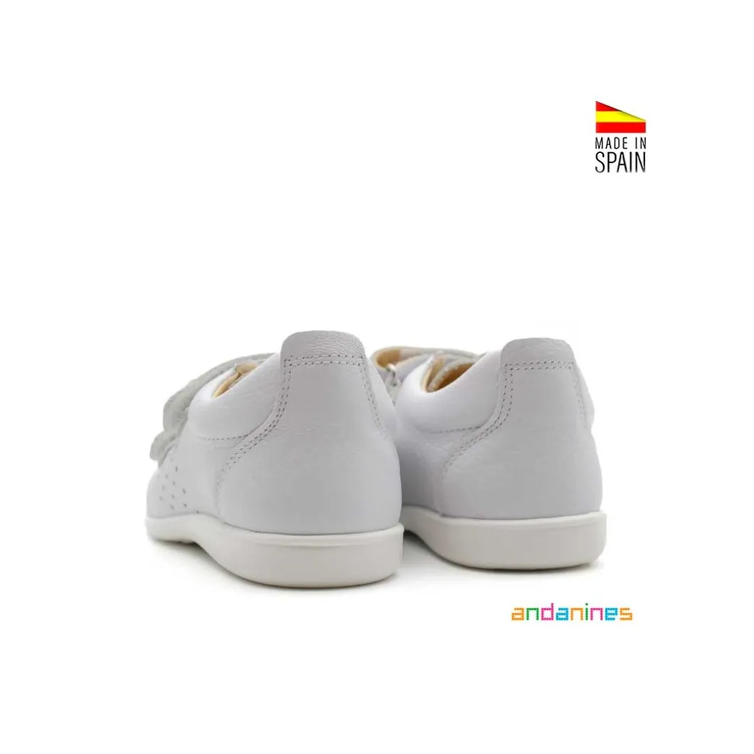 Zapatilla piel blanca Andanines