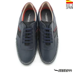ZAPATILLA PIEL MONTEVERDE MARINO