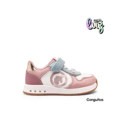Zapatilla rosa luces Conguitos Goflex