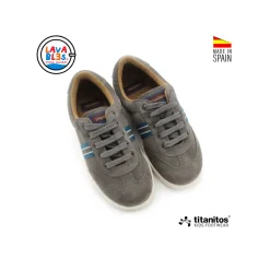 Zapatilla serraje gris lavable