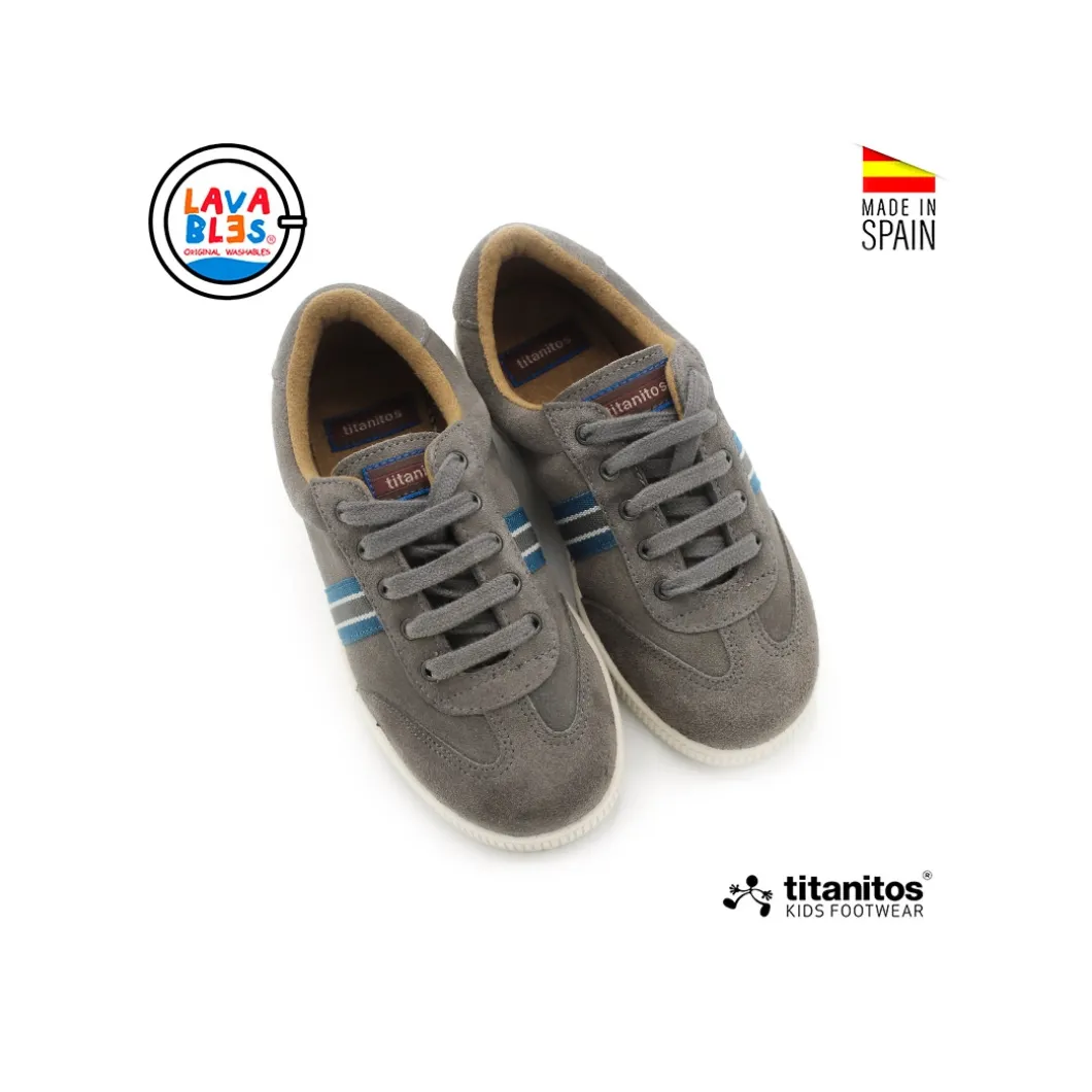 Zapatilla serraje gris lavable