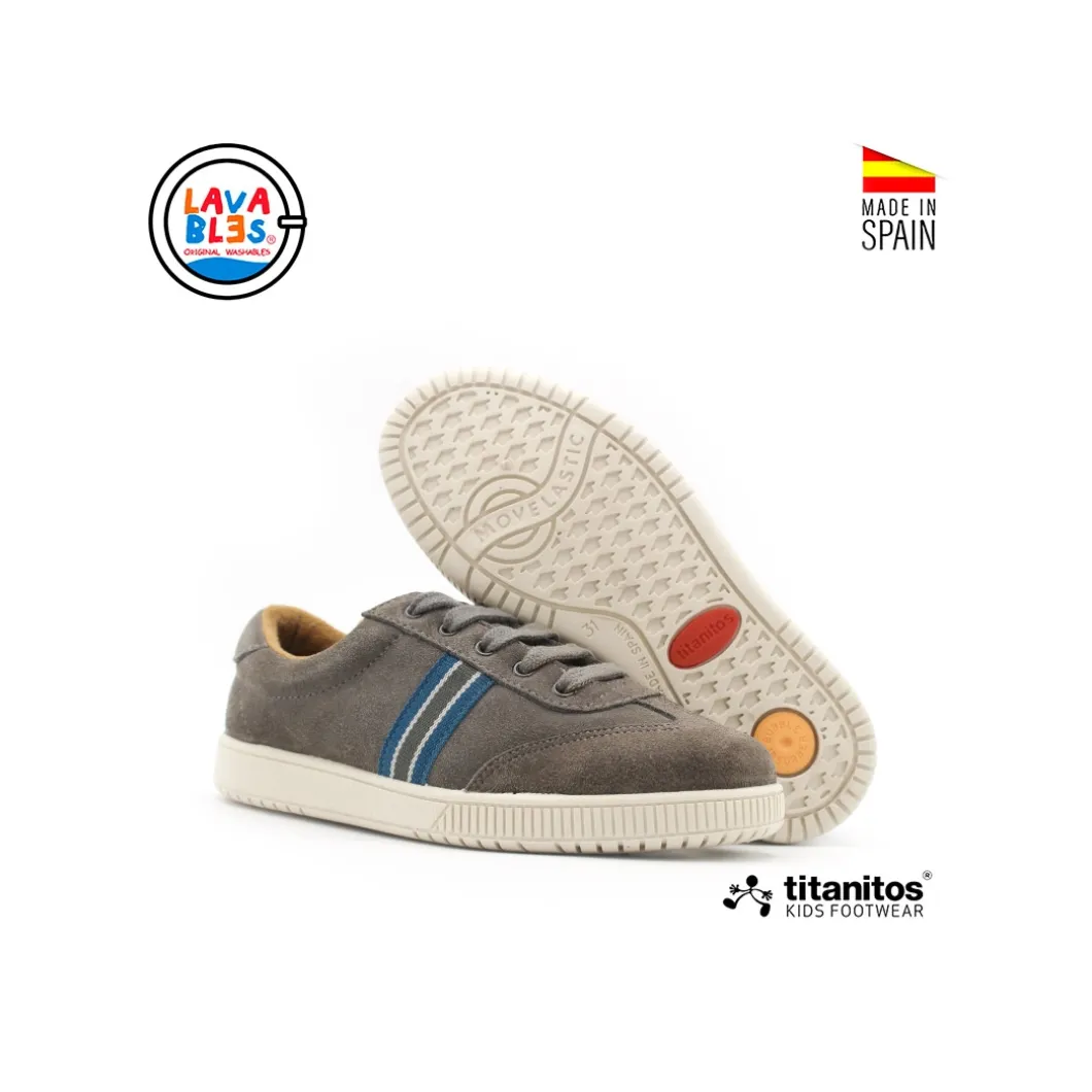 Zapatilla serraje gris lavable