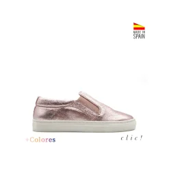 Zapatilla Slip-on elásticos piel Clic!