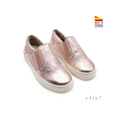 Zapatilla Slip-on elásticos piel Clic!