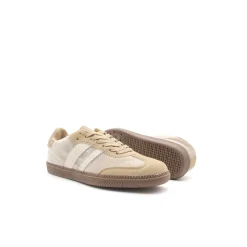 Zapatilla terciopelo beige tipo bamba