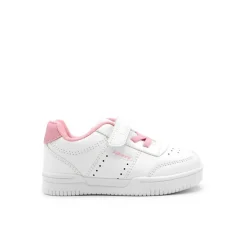 Zapatilla velcro blanco/rosa