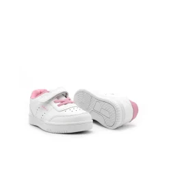 Zapatilla velcro blanco/rosa