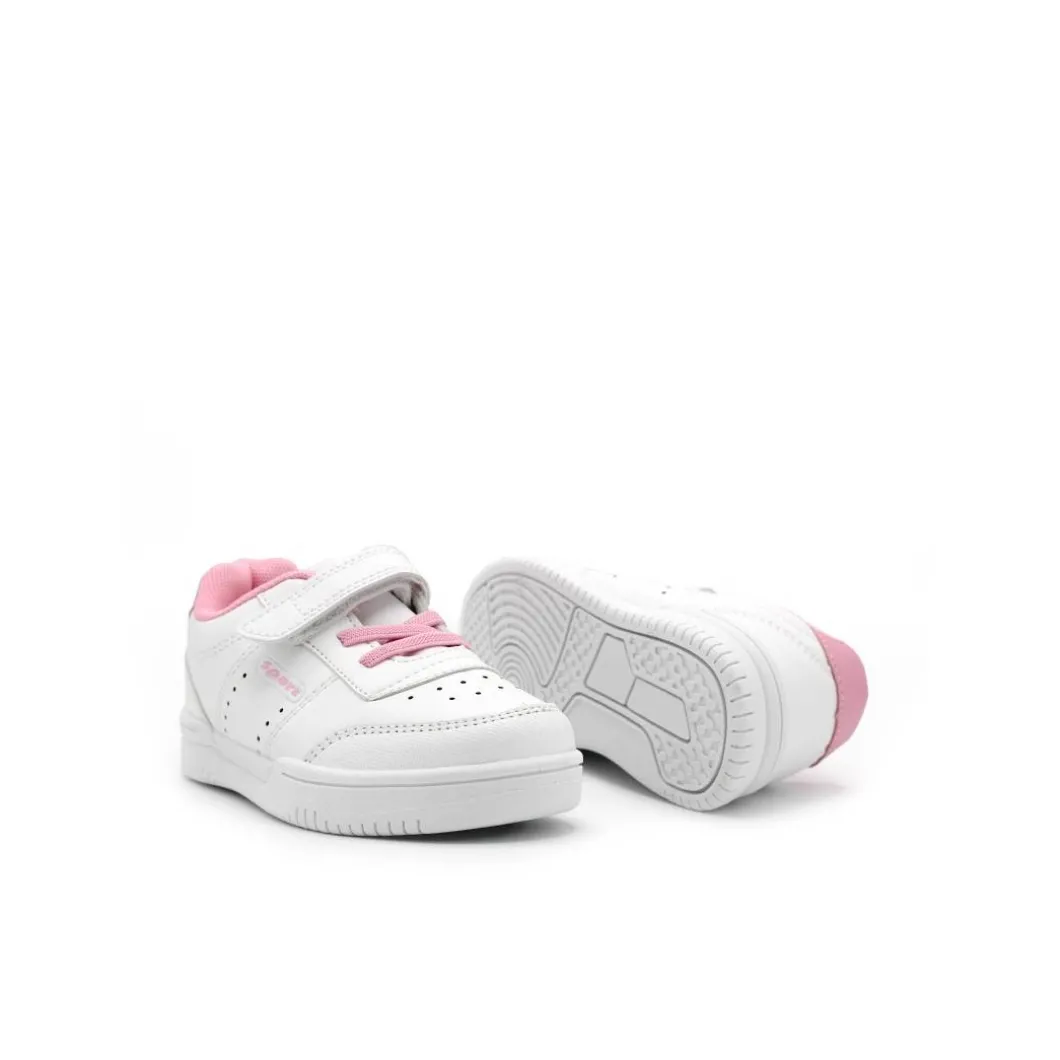 Zapatilla velcro blanco/rosa
