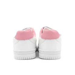 Zapatilla velcro blanco/rosa