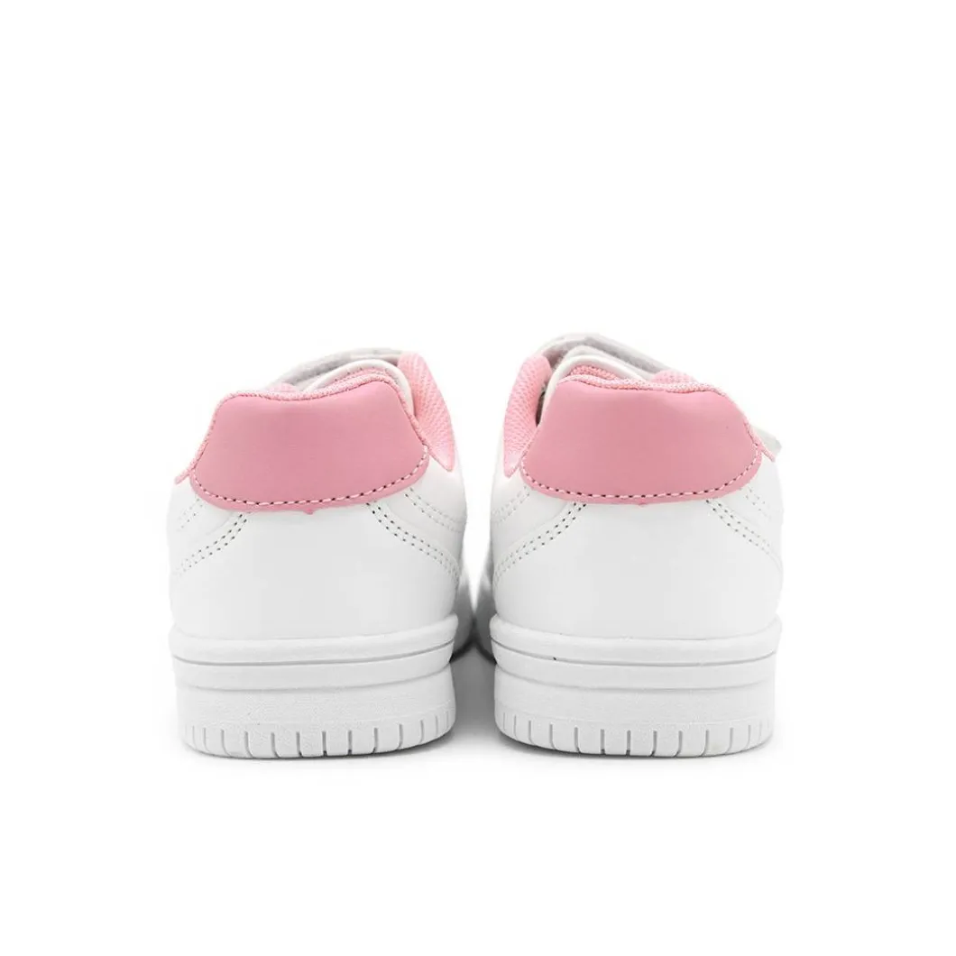 Zapatilla velcro blanco/rosa