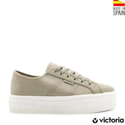 Zapatilla Victoria con plataforma beige