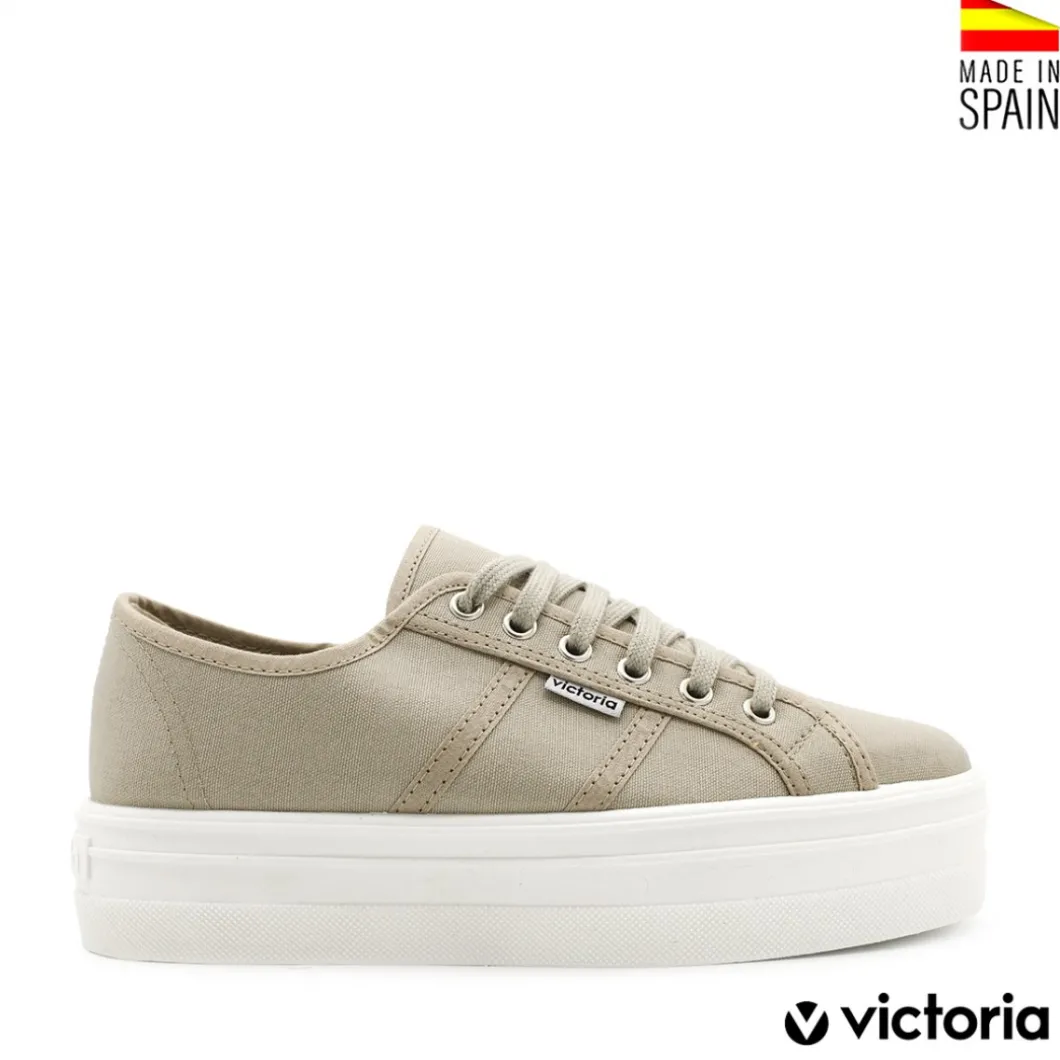 Zapatilla Victoria con plataforma beige
