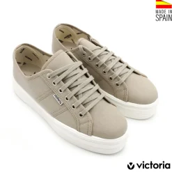 Zapatilla Victoria con plataforma beige