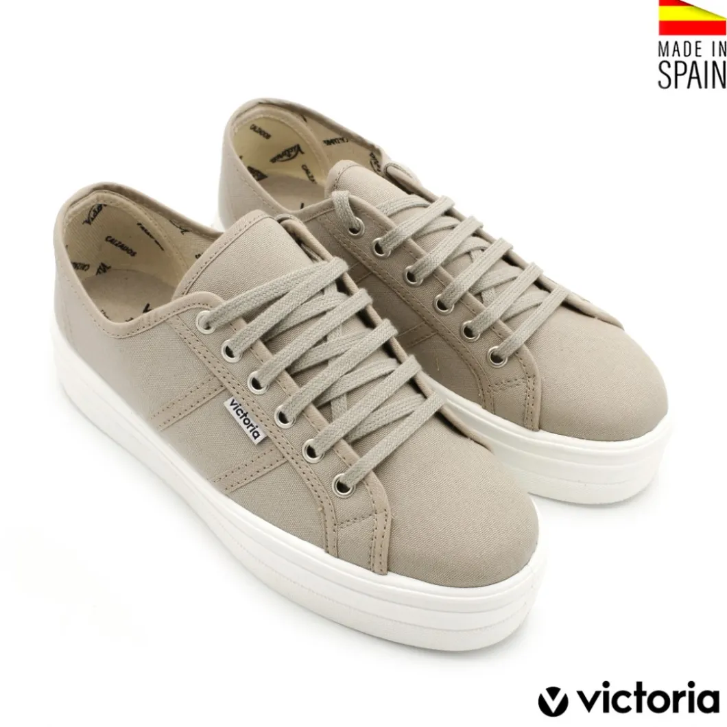 Zapatilla Victoria con plataforma beige