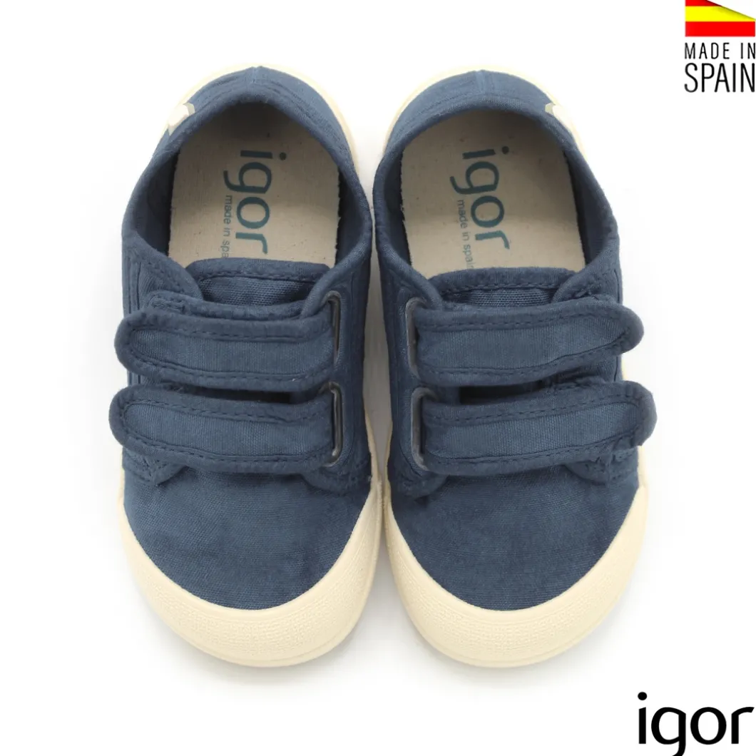 Zapatillas barefoot azul de lona Igor