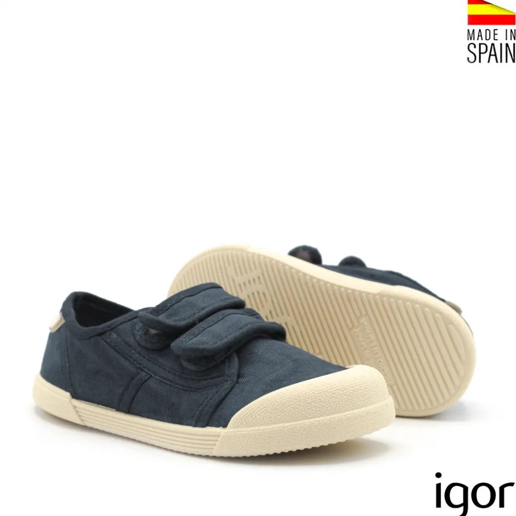 Zapatillas barefoot azul de lona Igor
