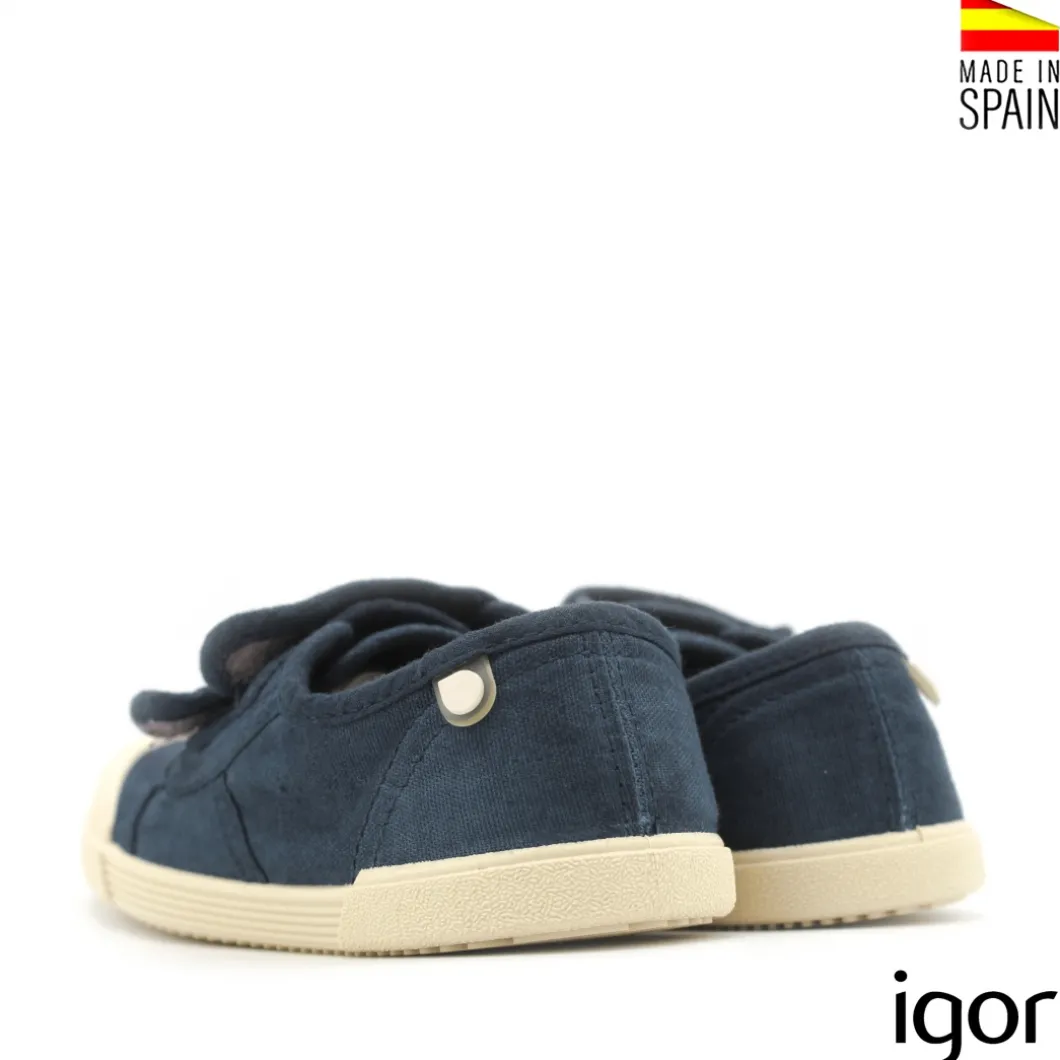 Zapatillas barefoot azul de lona Igor