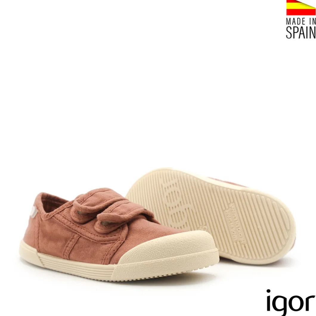 Zapatillas barefoot teja de lona Igor