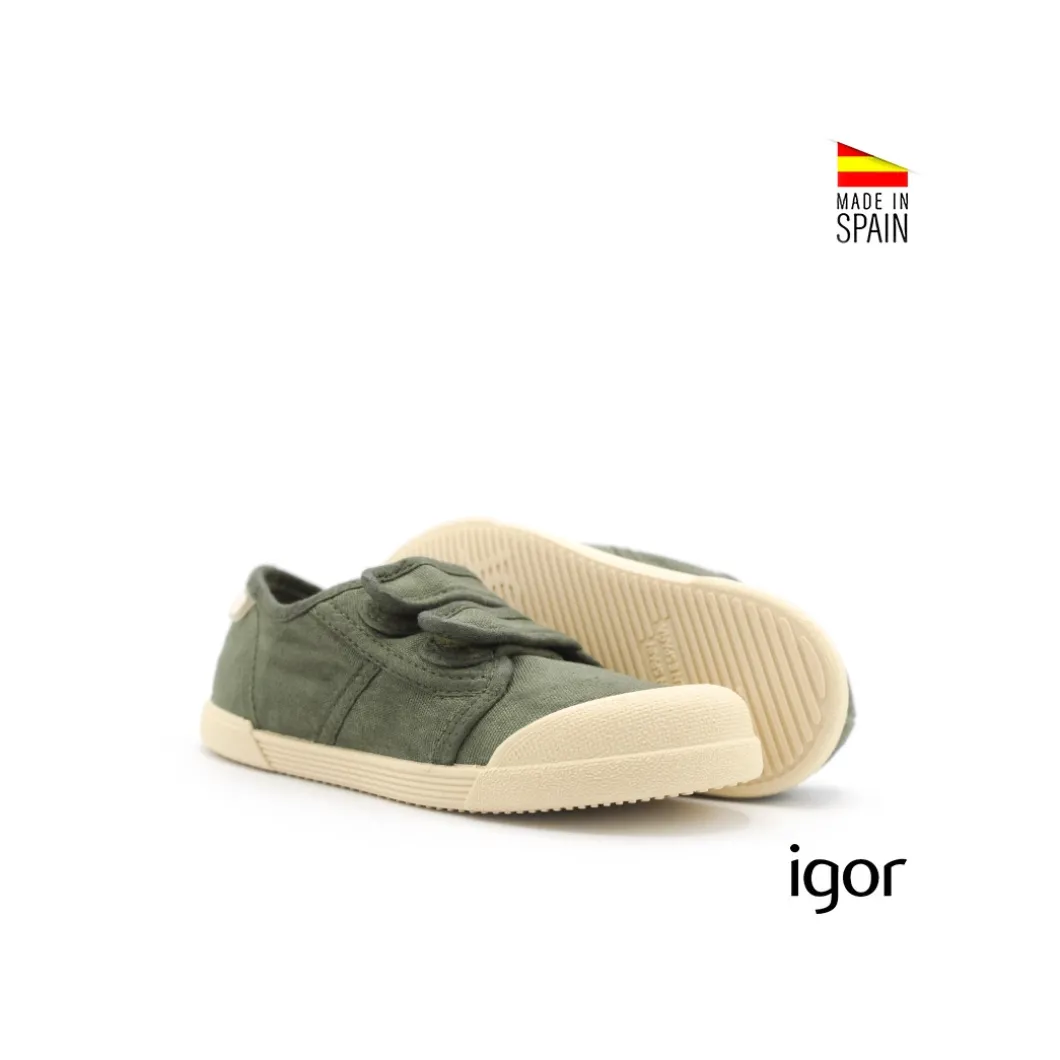 Zapatillas barefoot verdes de lona Igor