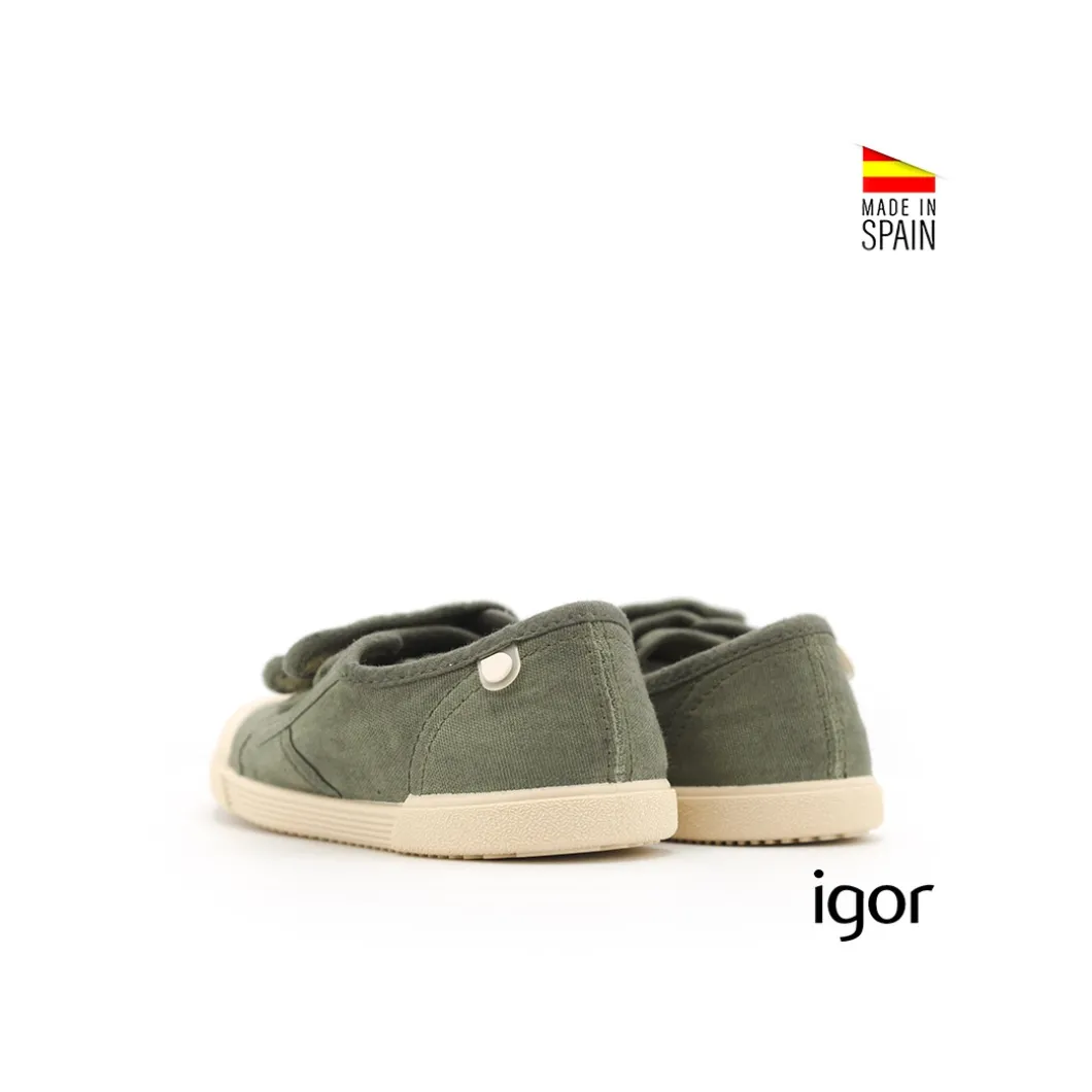 Zapatillas barefoot verdes de lona Igor