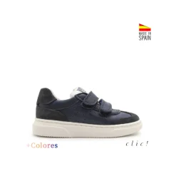 Zapatillas marino con doble velcro Clic!