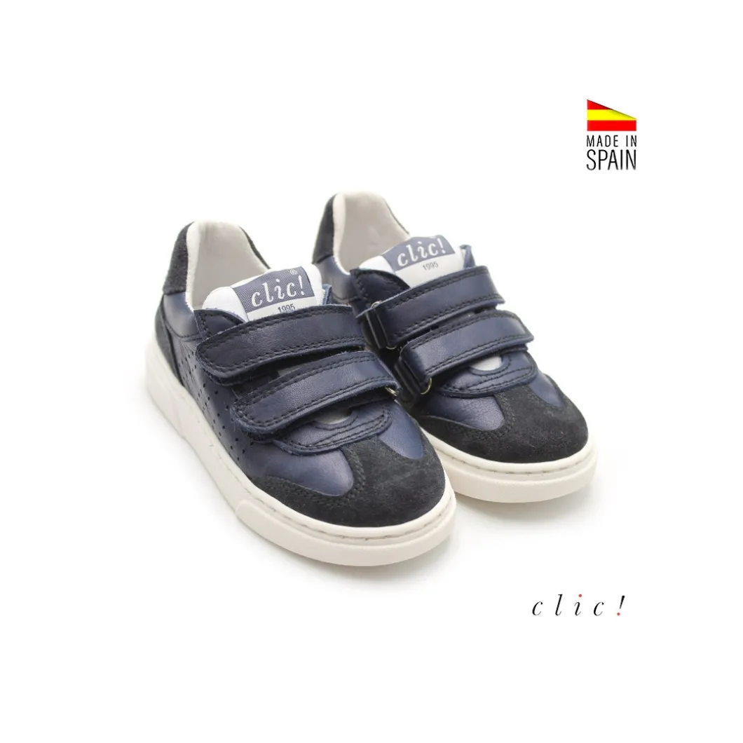 Zapatillas marino con doble velcro Clic!