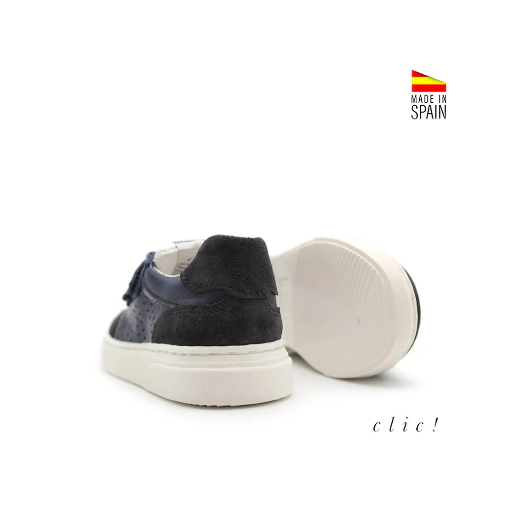 Zapatillas marino con doble velcro Clic!