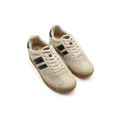 Zapatillas sneakers beige rayas laterales