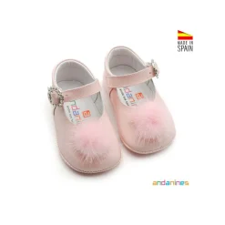 Zapatitos bebé rosa con suela blanda