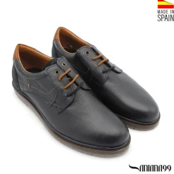 Zapato blucher de piel azul marino